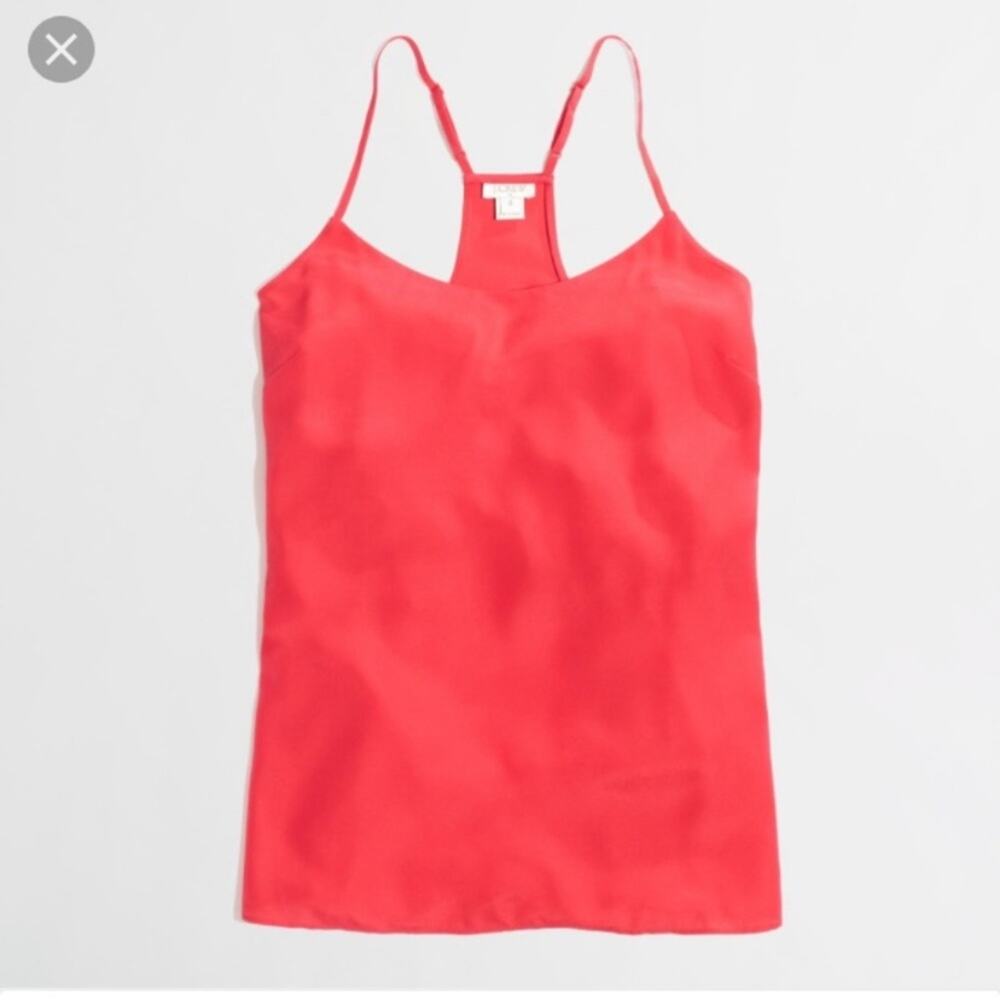 J.Crew Chiffon Tank Top | Red Sleeveless Cami w Adjustable Straps Sz 00 / XXS